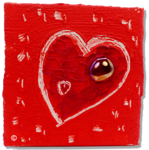 Herz-Tropfen, Kachel, rot